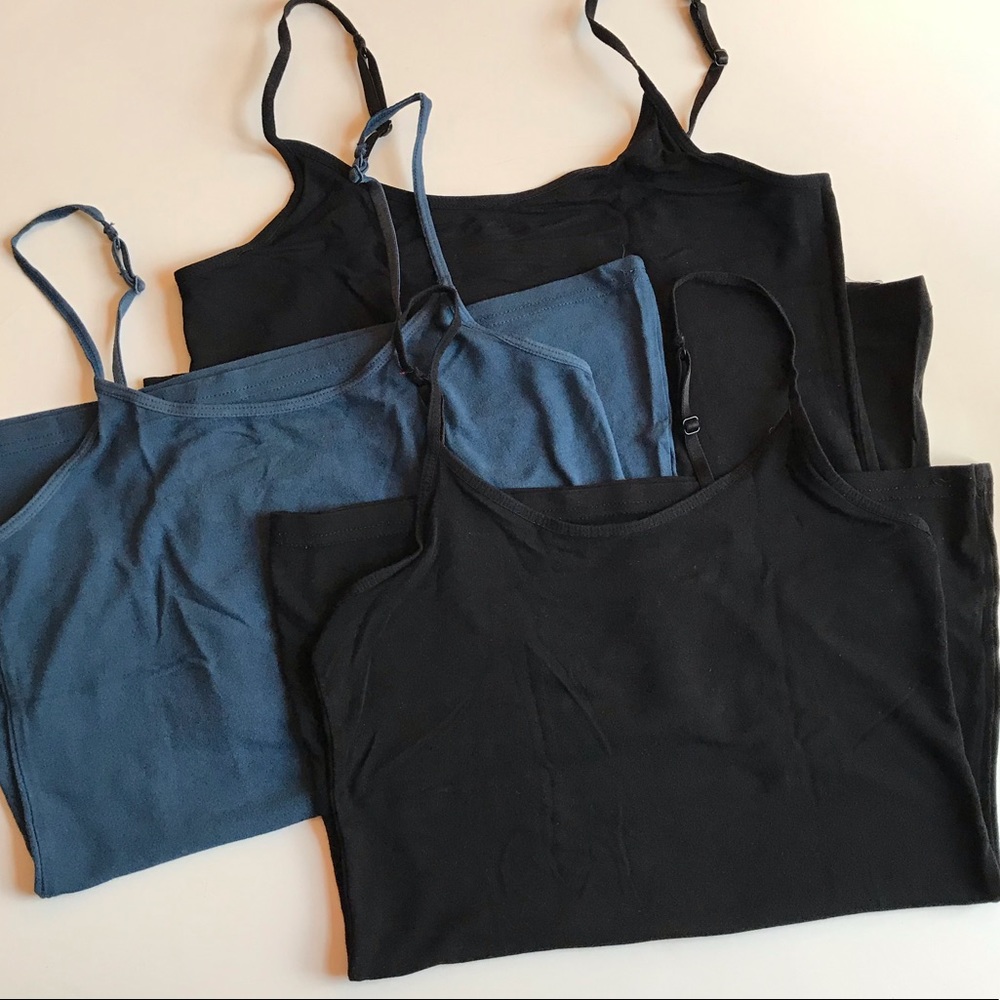 3 cotton KIRKLAND SIGNATURE camisoles, sz M